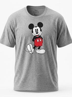 Disney Classic Mickey Mouse Graphic T-Shirt Gray Heather 2XL